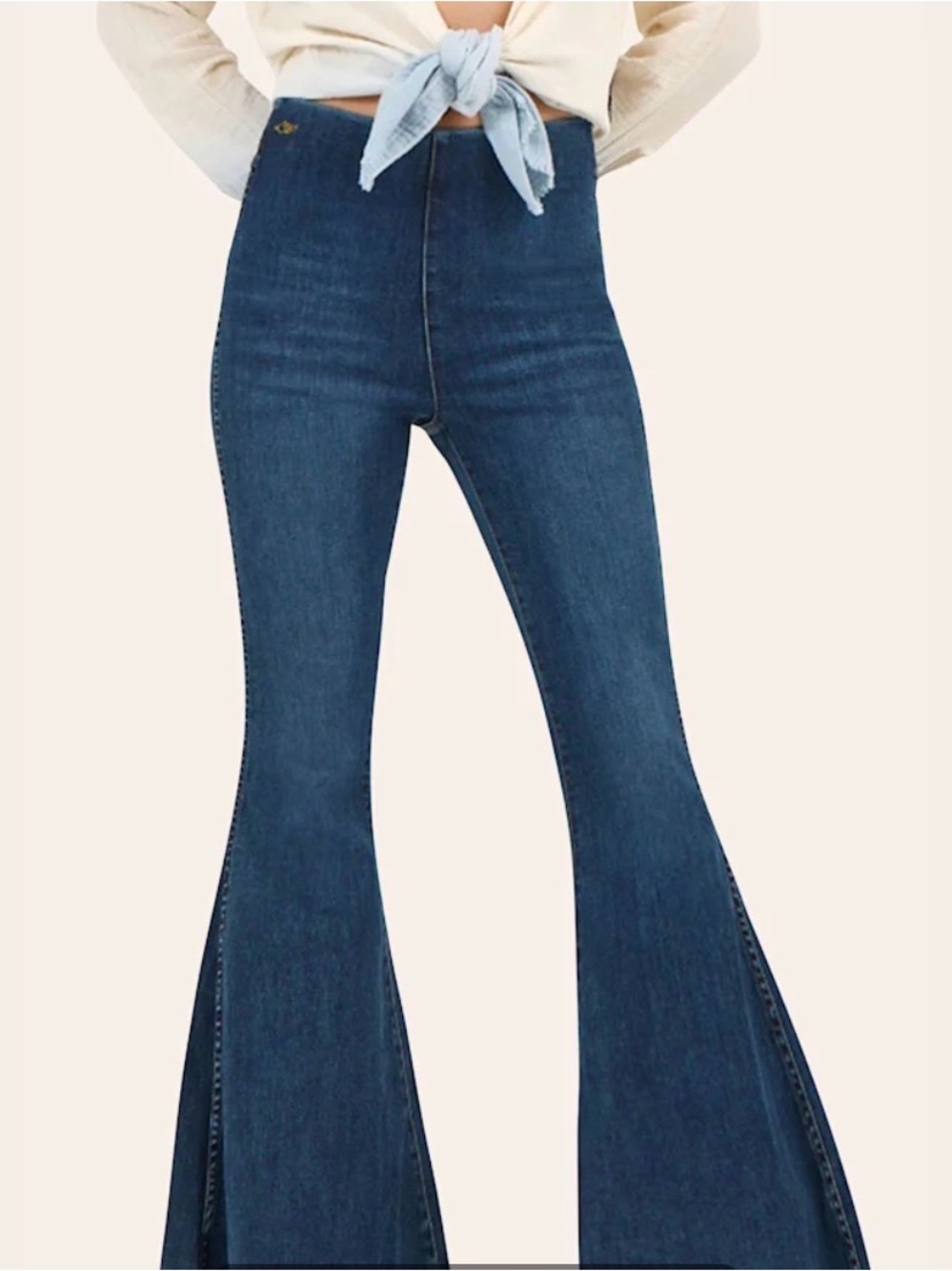 Wrangler Lainey Wilson High-Waist Dark Blue Flare Jeans for Women 34x34